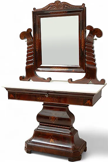 Smith Neapolitan toilet in mahogany feather, 19th century