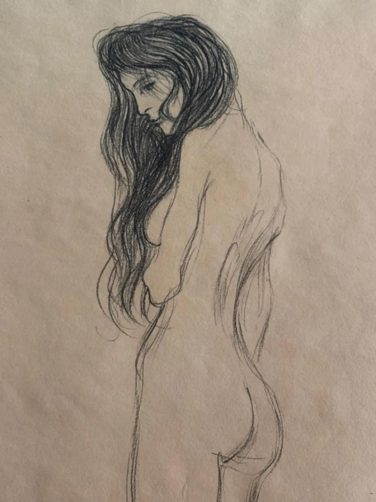 Nudo femminile in piedi, matita, firmato – Gustav Klimt 8