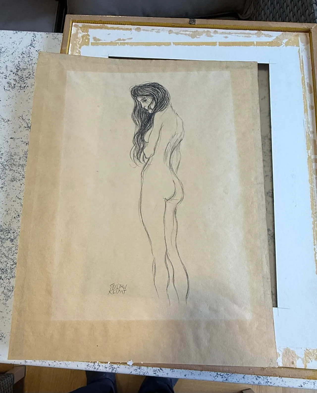 Nudo femminile in piedi, matita, firmato – Gustav Klimt 13