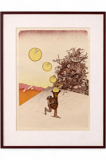 Hudebníci di Stanislav Holý, litografia a colori firmata, fine '900
