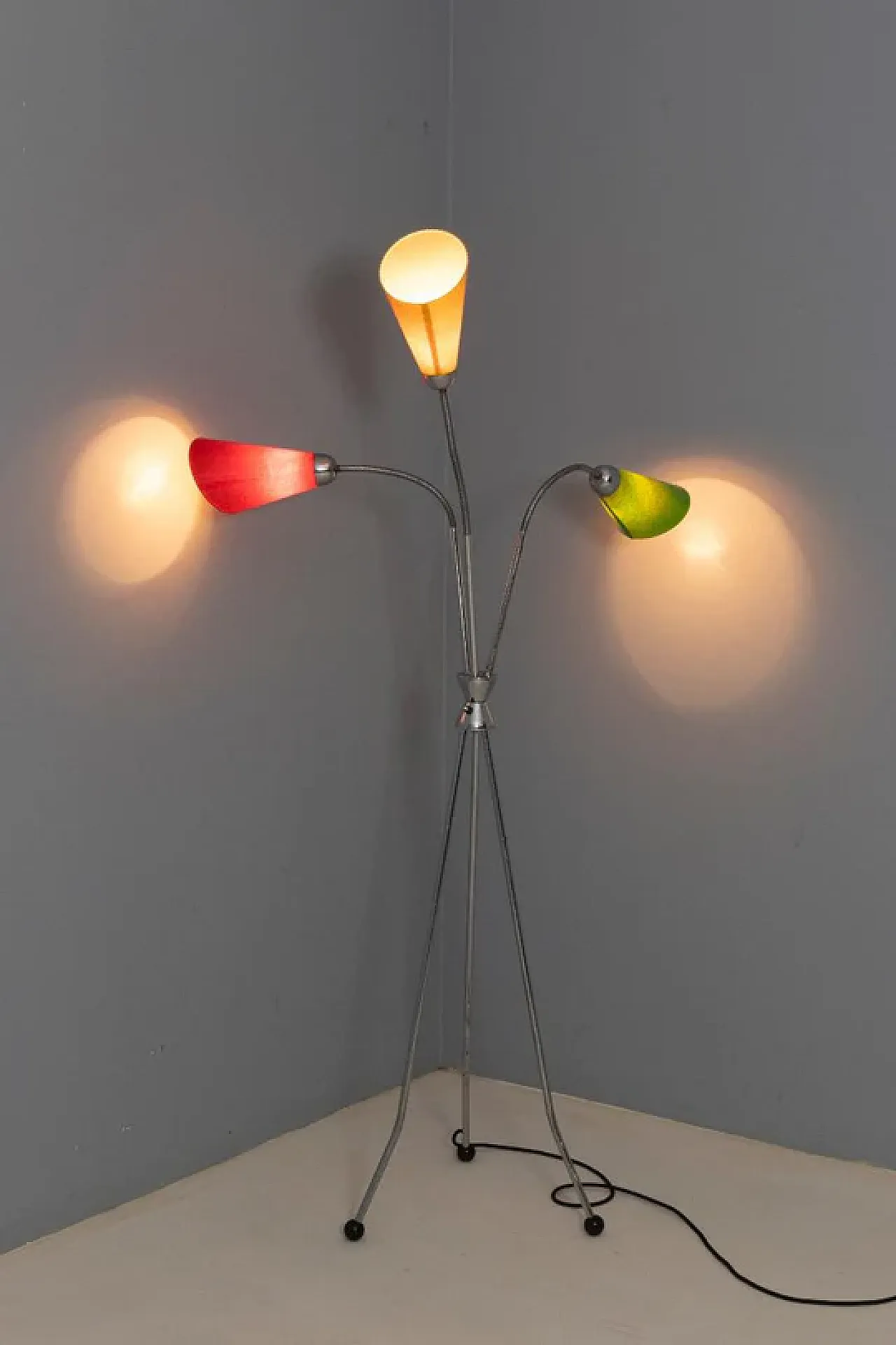 Lampada da terra a 3 bracci di Lidokov, metà '900 3