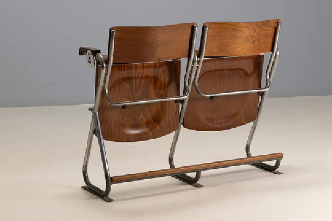 Panca pieghevole, stile Bauhaus, seduta in legno, anni '30 4