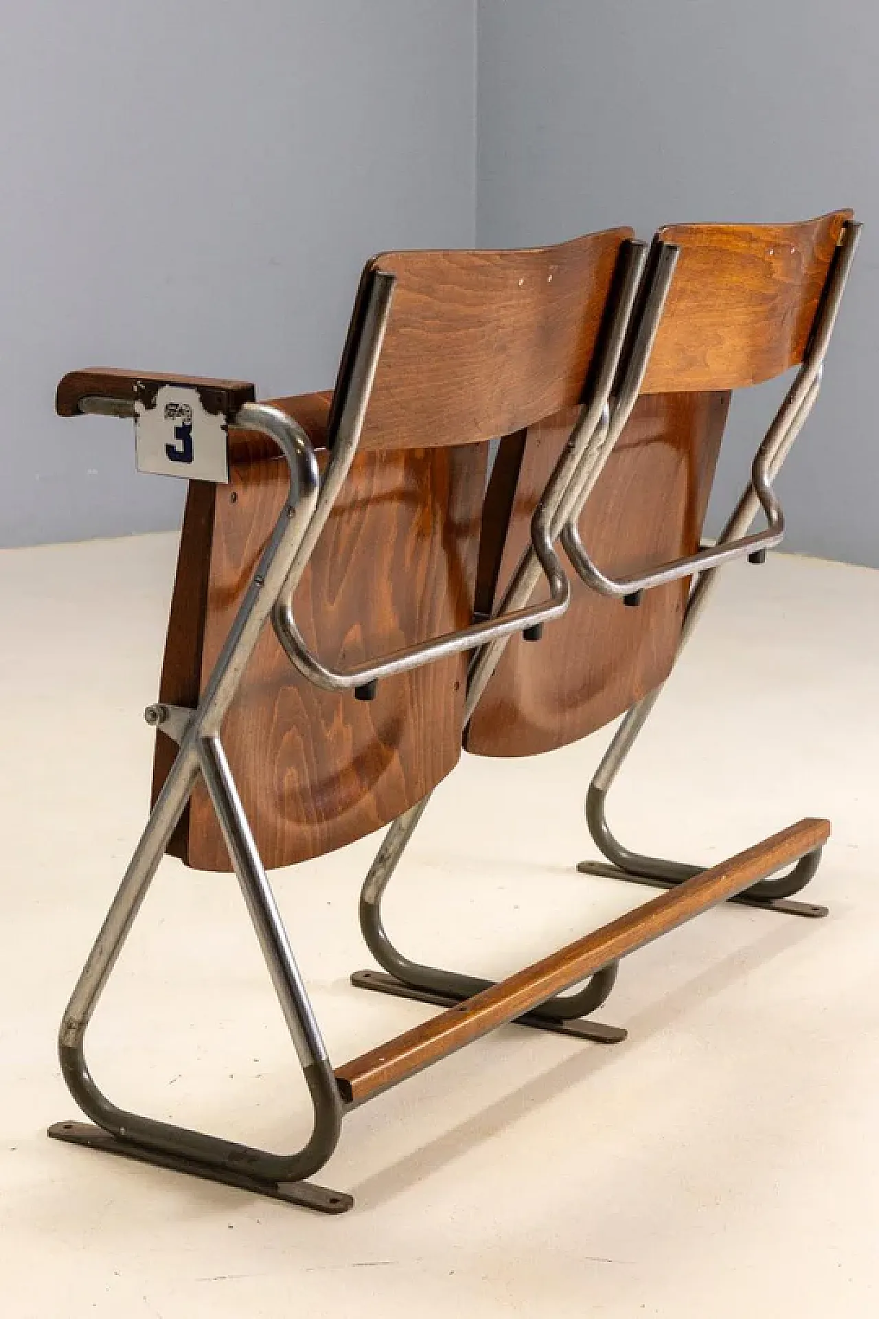 Panca pieghevole, stile Bauhaus, seduta in legno, anni '30 6