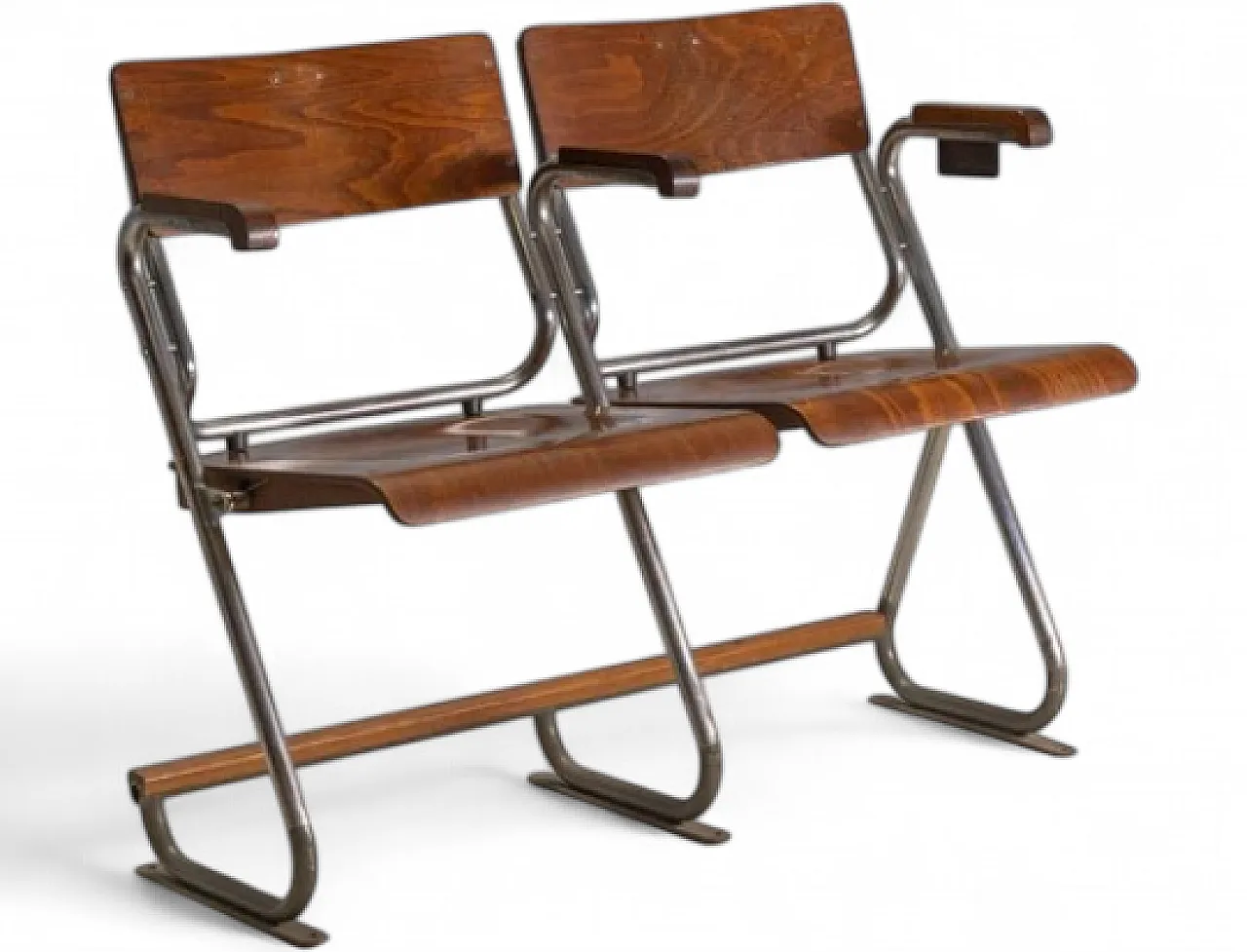 Panca pieghevole, stile Bauhaus, seduta in legno, anni '30 8