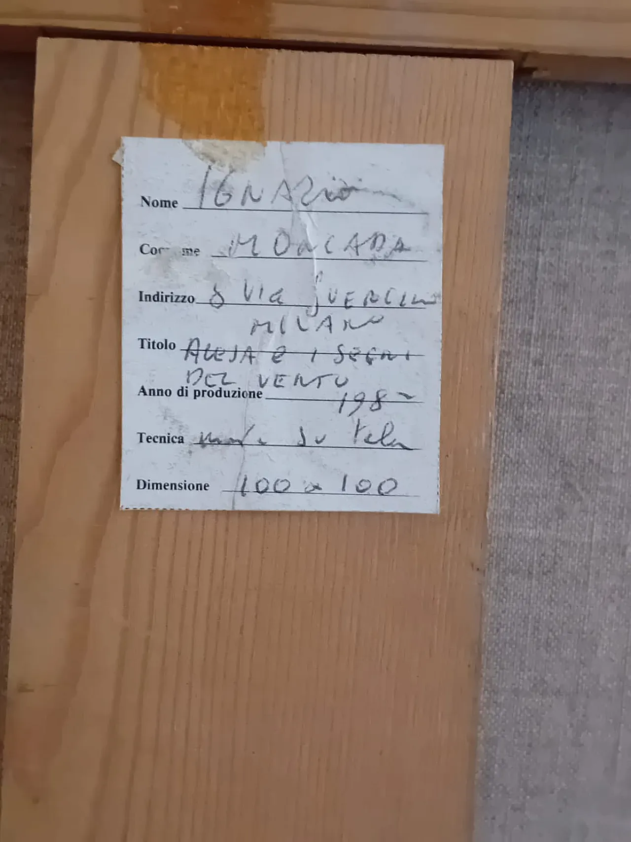 Quadro Di Ignazio Moncada Alesa O I Segni Del Vento, 1982 5