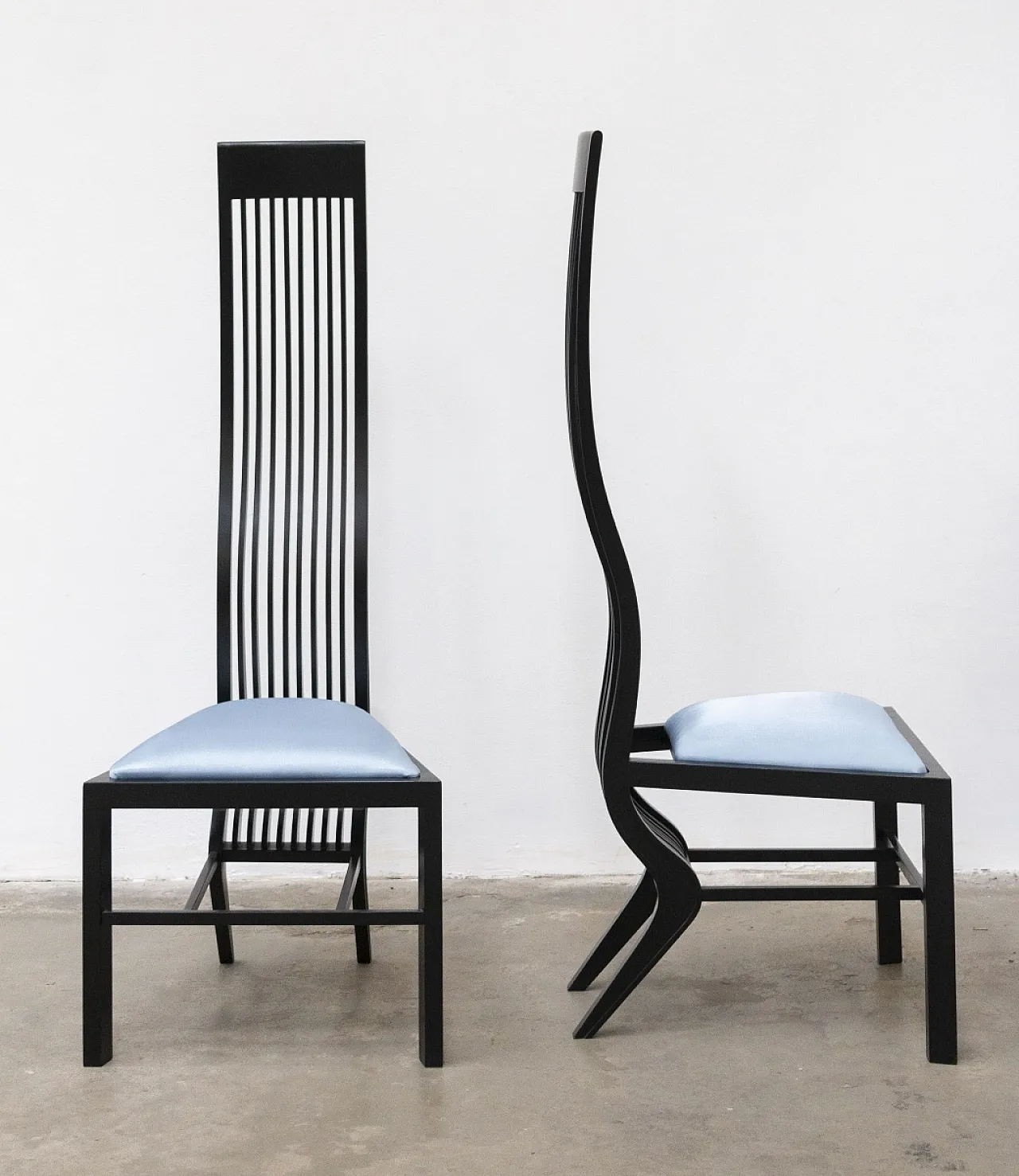 Coppia di sedie Monroe di Arata Isozaki per ICF Milano, anni '80 2