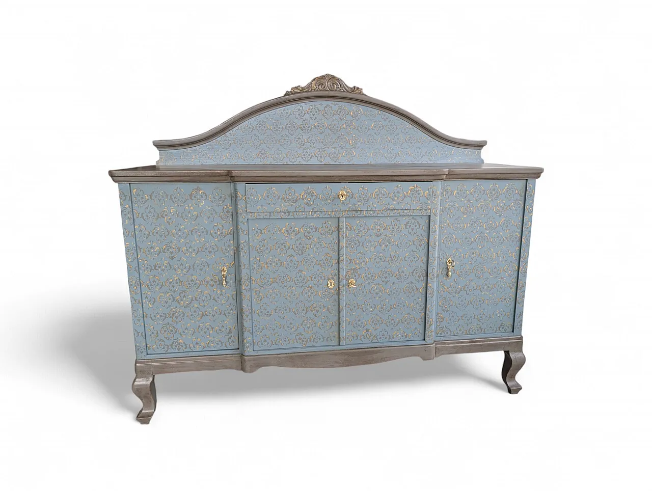 Restored oak wood sideboard, 2000s 1
