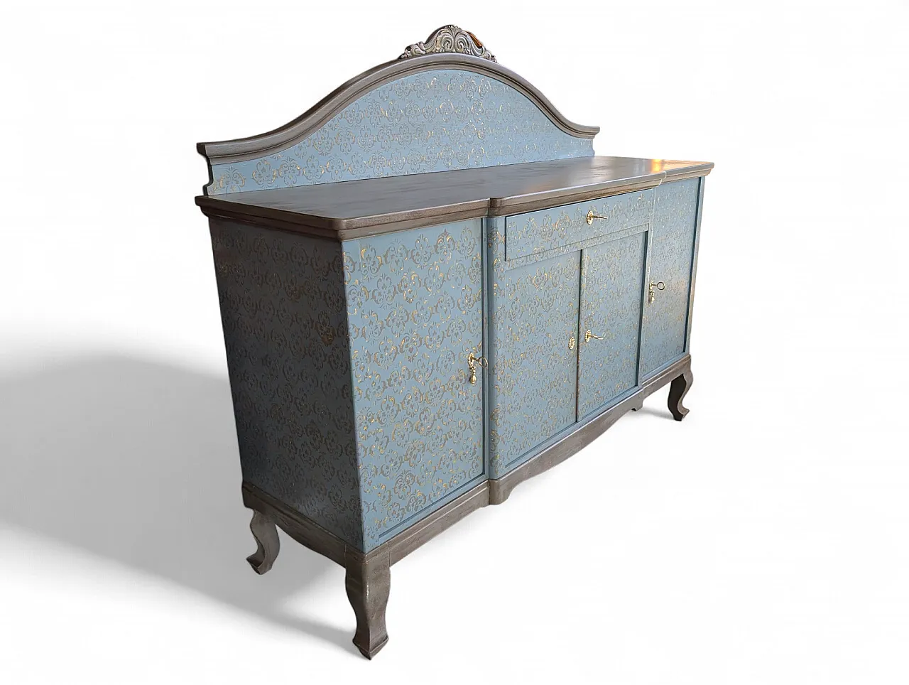 Restored oak wood sideboard, 2000s 2