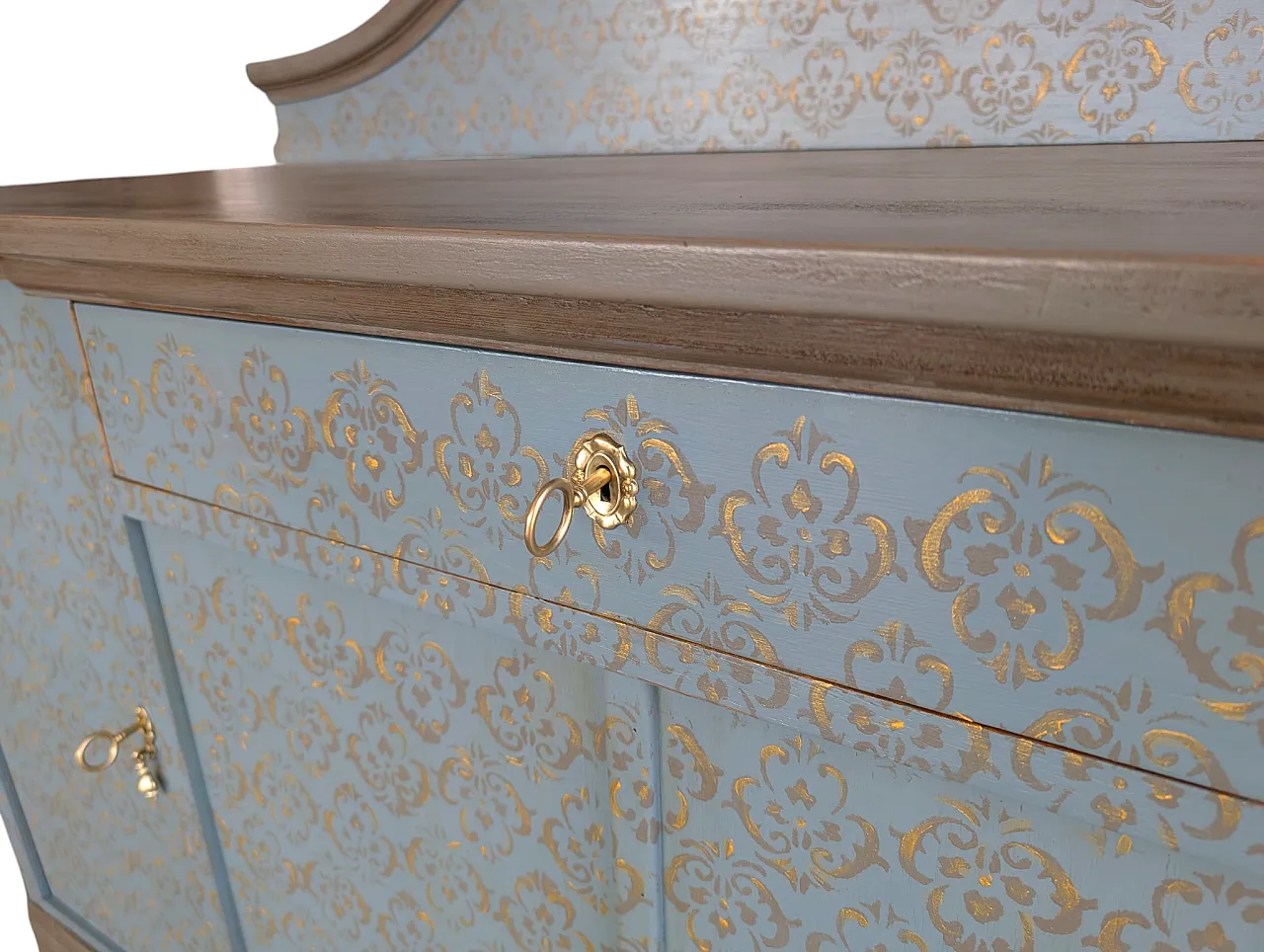 Restored oak wood sideboard, 2000s 3