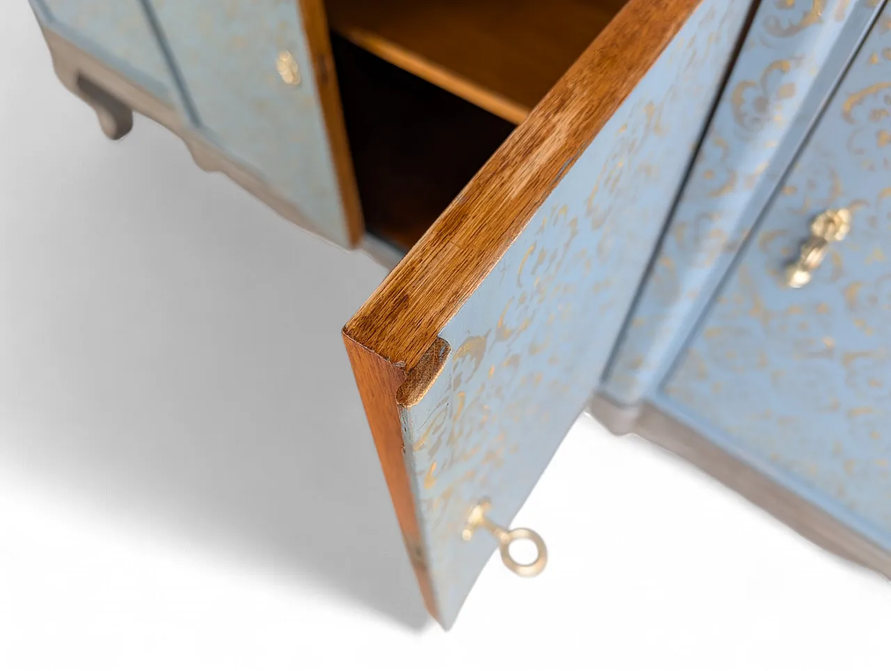 Restored oak wood sideboard, 2000s 6