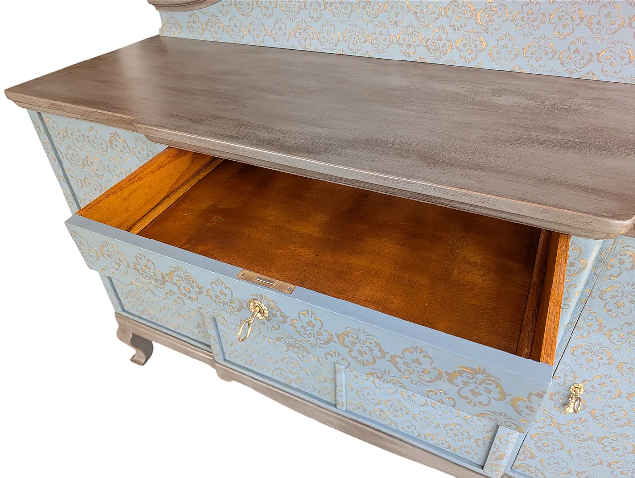 Restored oak wood sideboard, 2000s 8