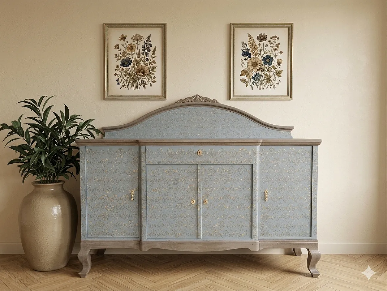 Restored oak wood sideboard, 2000s 13