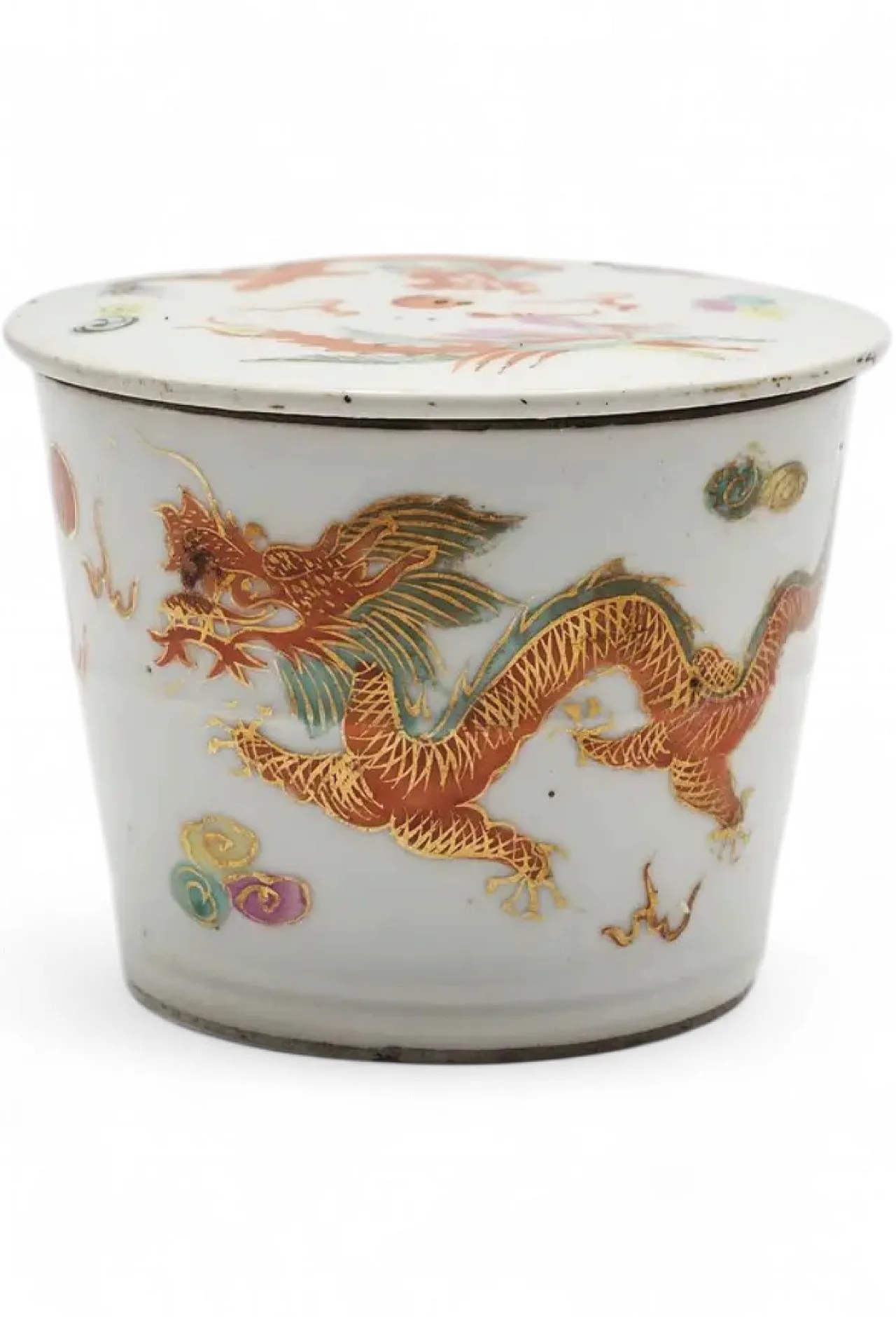 Tazza con coperchio in porcellana, primo '900 4