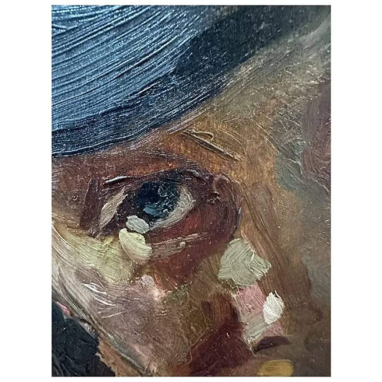 Lino Selvatico, Ritratto di uomo con barba e cappello, '800 4