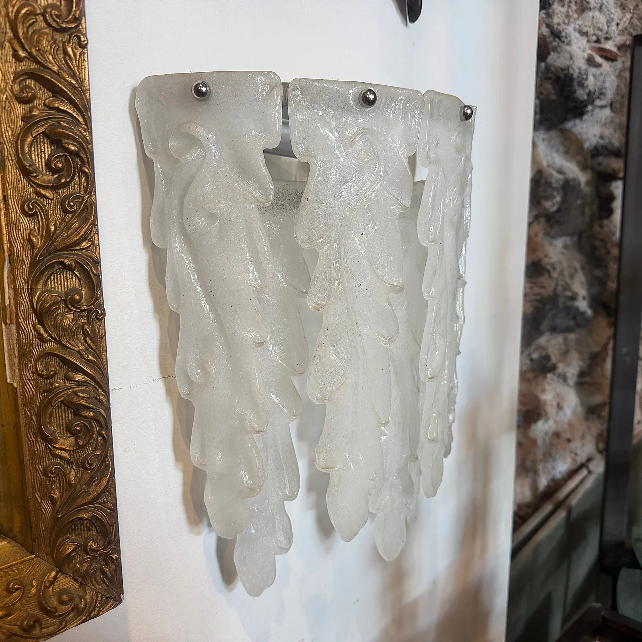 Mid-Century Modern Murano glass wall sconce by Mazzega, 1970s 2