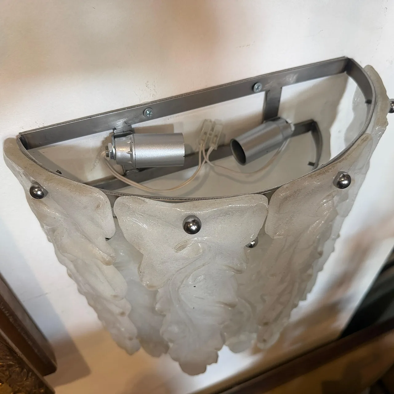 Mid-Century Modern Murano glass wall sconce by Mazzega, 1970s 3