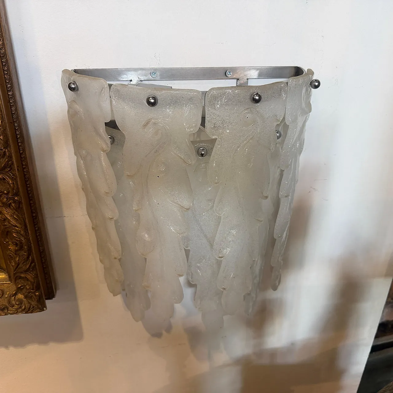 Mid-Century Modern Murano glass wall sconce by Mazzega, 1970s 4