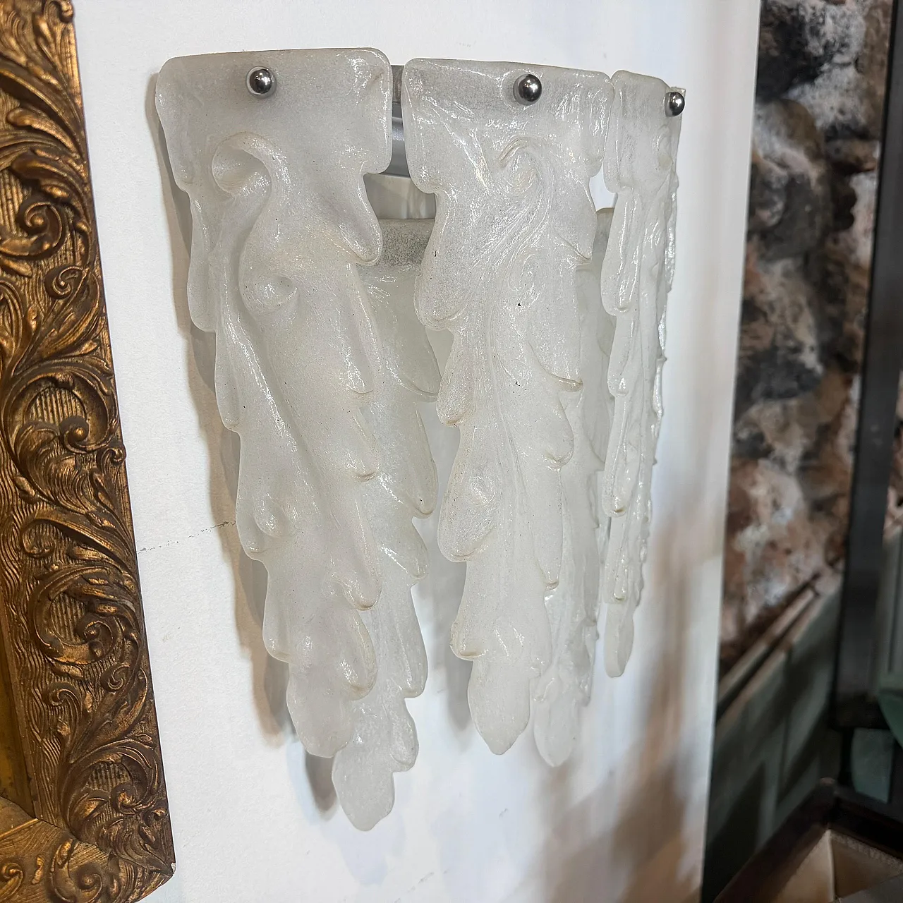 Mid-Century Modern Murano glass wall sconce by Mazzega, 1970s 5