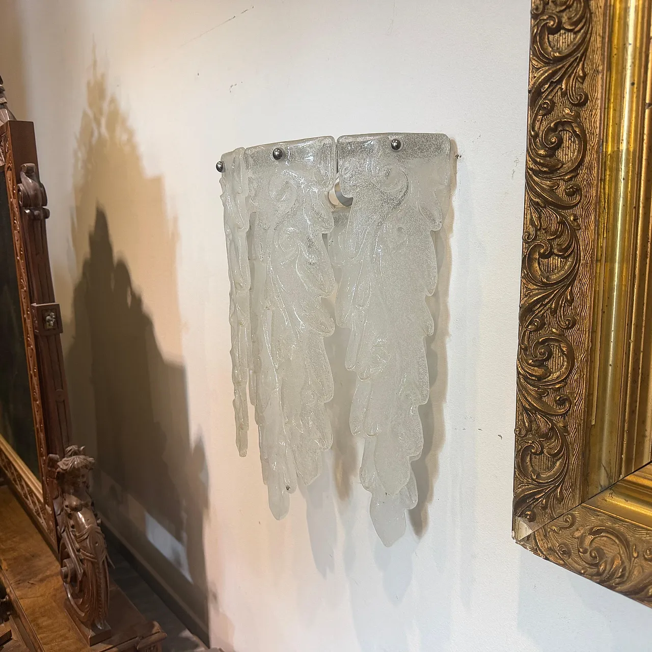 Mid-Century Modern Murano glass wall sconce by Mazzega, 1970s 7