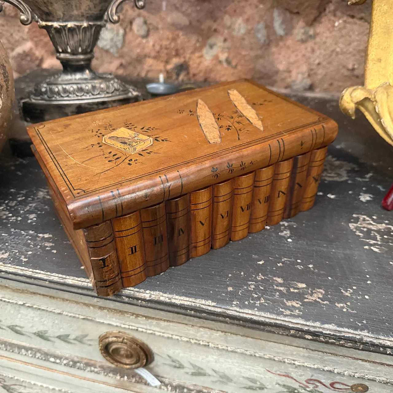 Art Deco inlaid fruit wood cigar box, 1920s 2