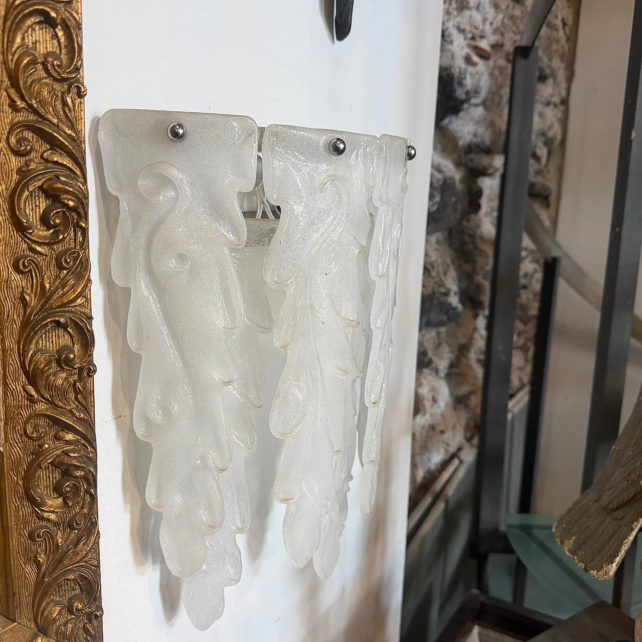 Mid-Century Modern Murano glass wall sconce by Mazzega, 1970s 12