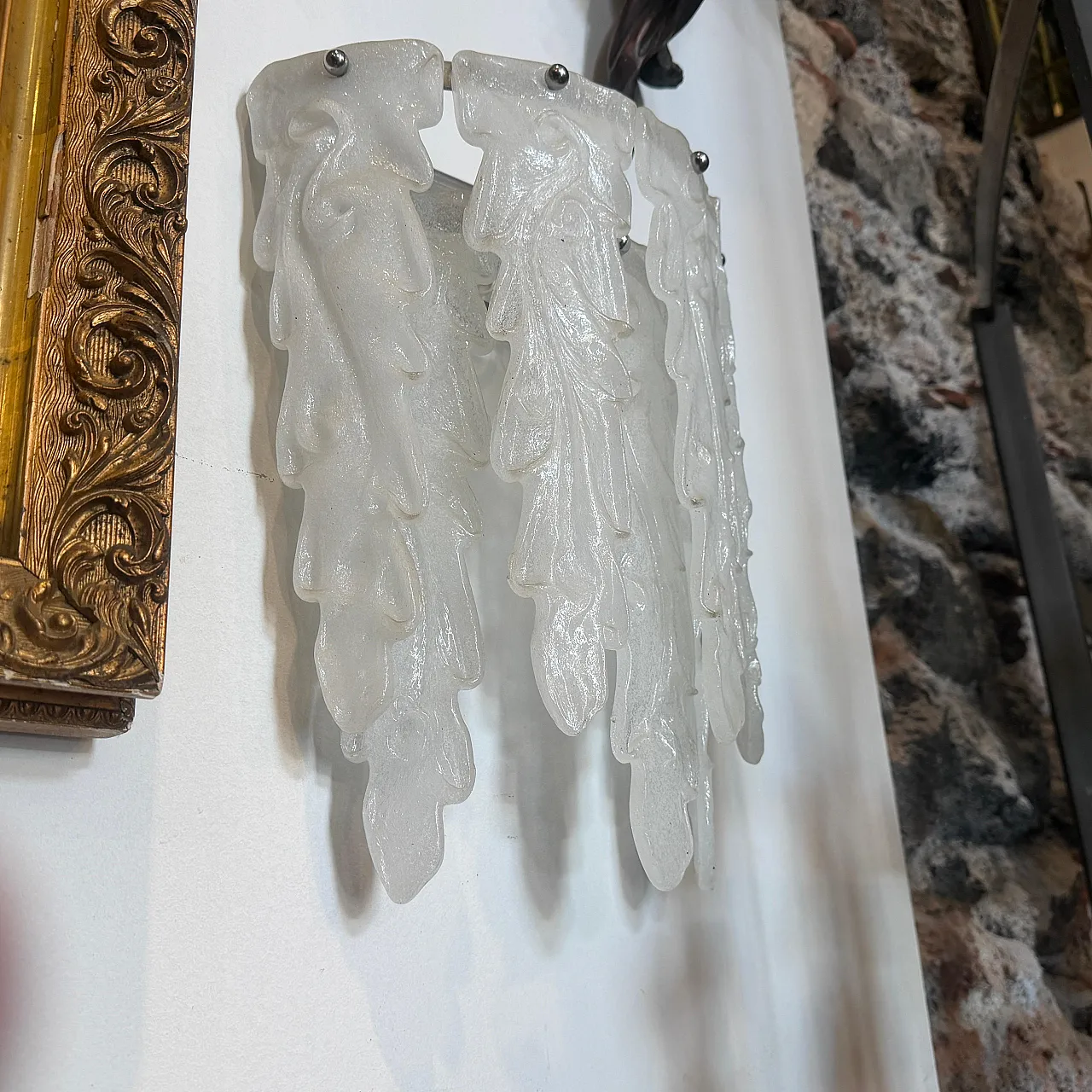 Mid-Century Modern Murano glass wall sconce by Mazzega, 1970s 13