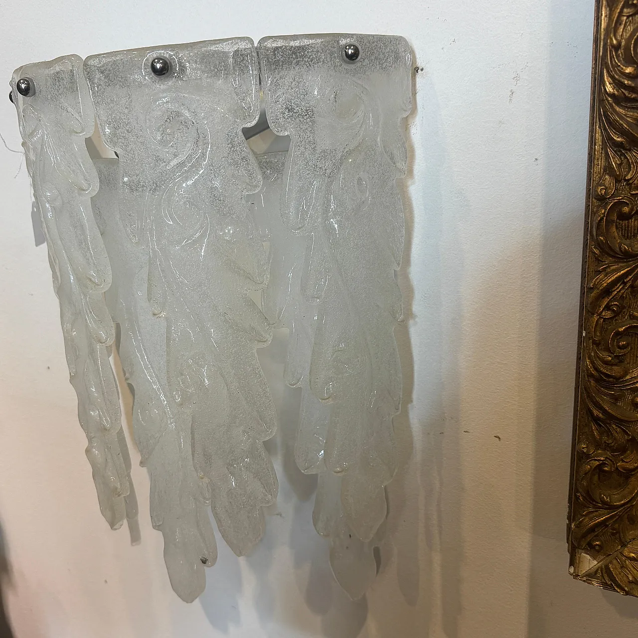 Mid-Century Modern Murano glass wall sconce by Mazzega, 1970s 14