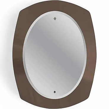 Mirror in cut glass and crystal, 70s