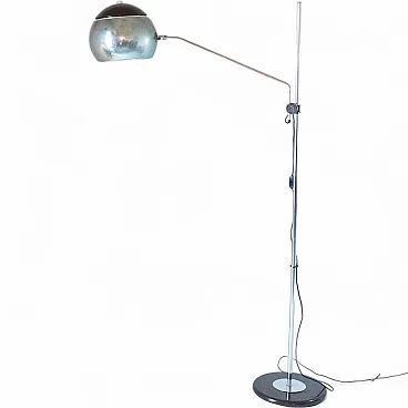 Floor lamp, chromed metal structure, Italy, 1960s