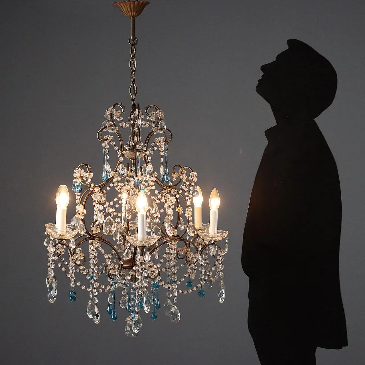 Coppia di lampadari a sei luci, '800 2