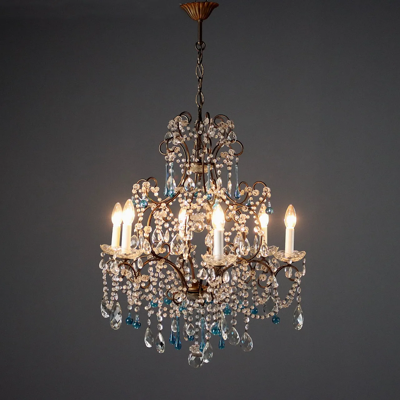 Coppia di lampadari a sei luci, '800 3