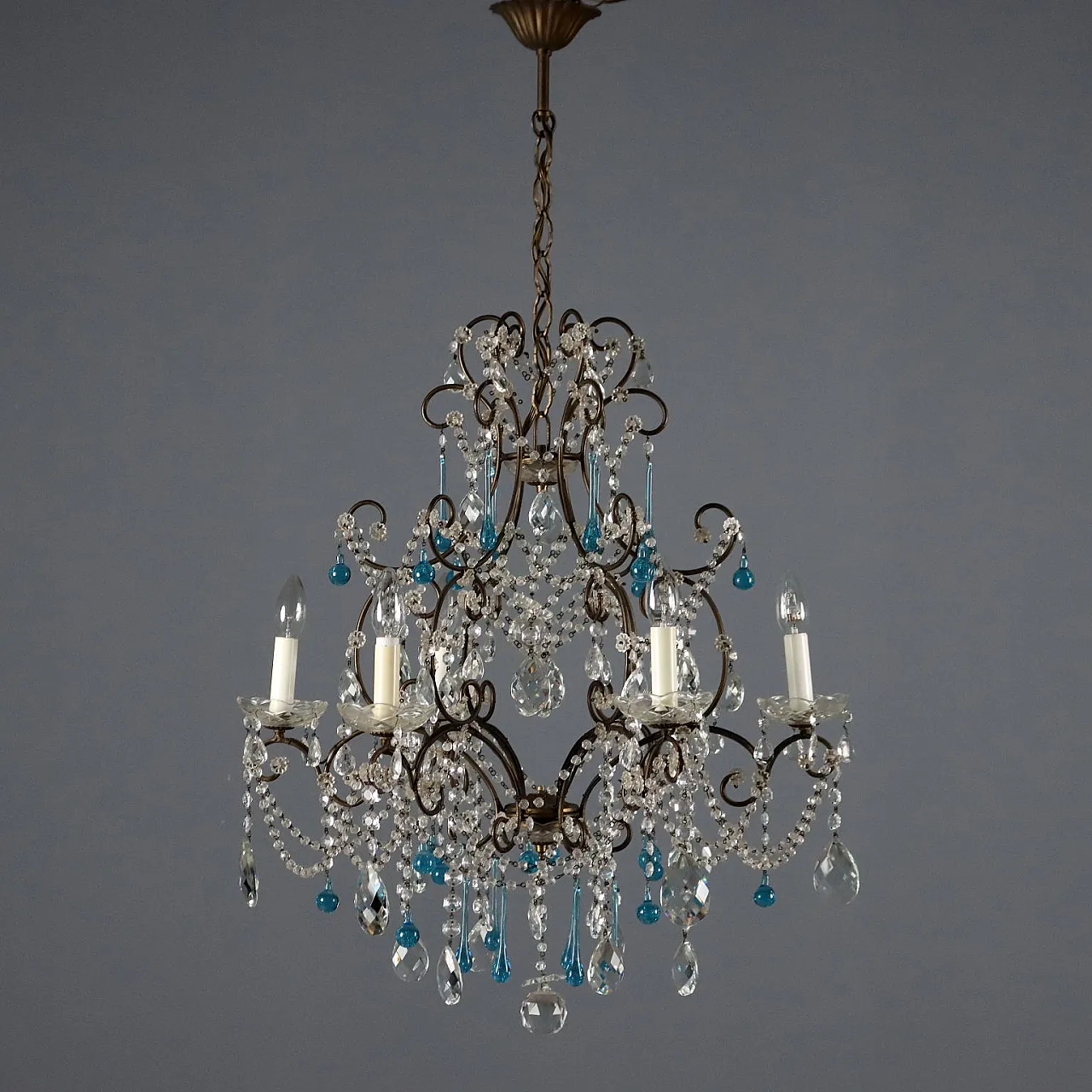 Coppia di lampadari a sei luci, '800 4