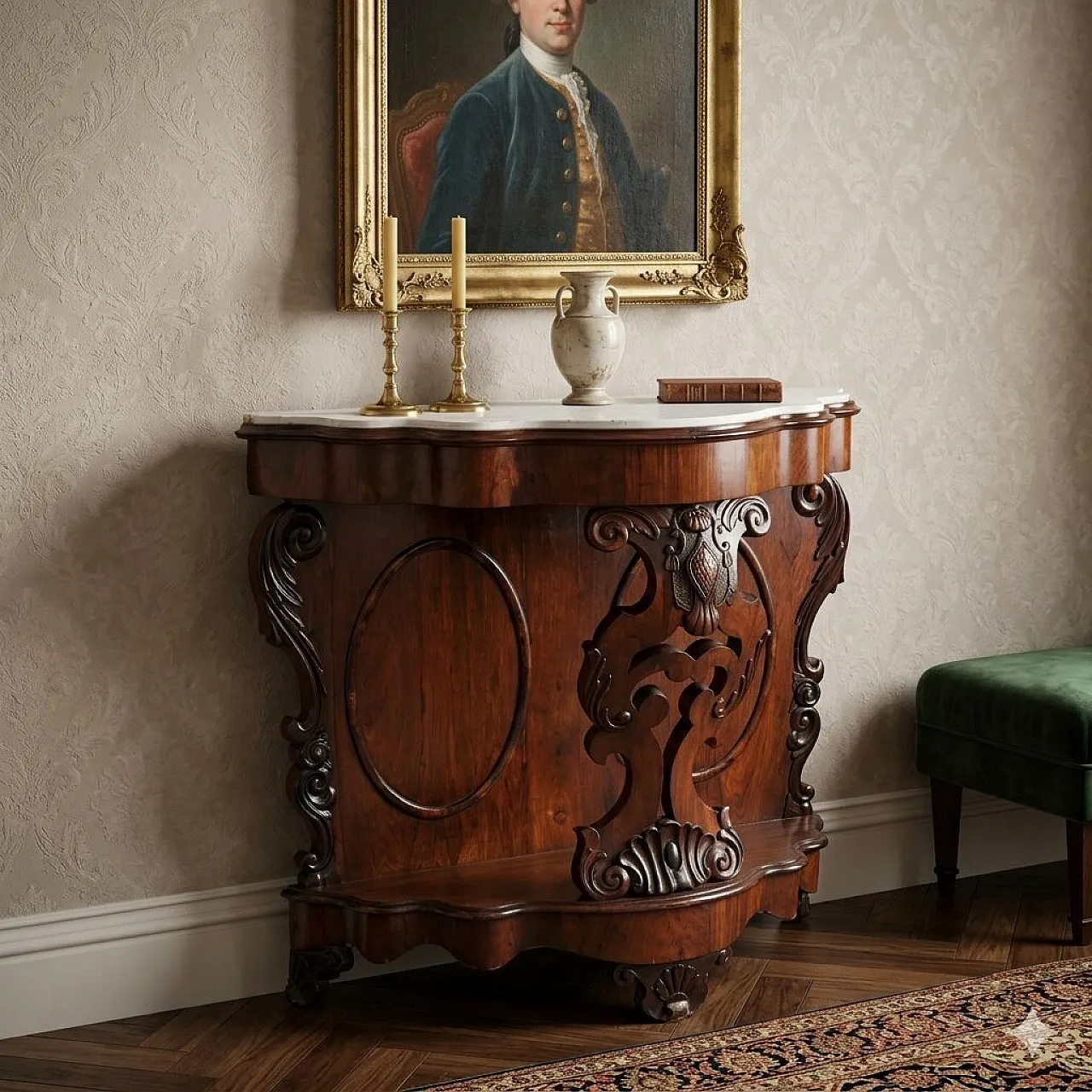 Louis Philippe console in rosewood, 19th century 2