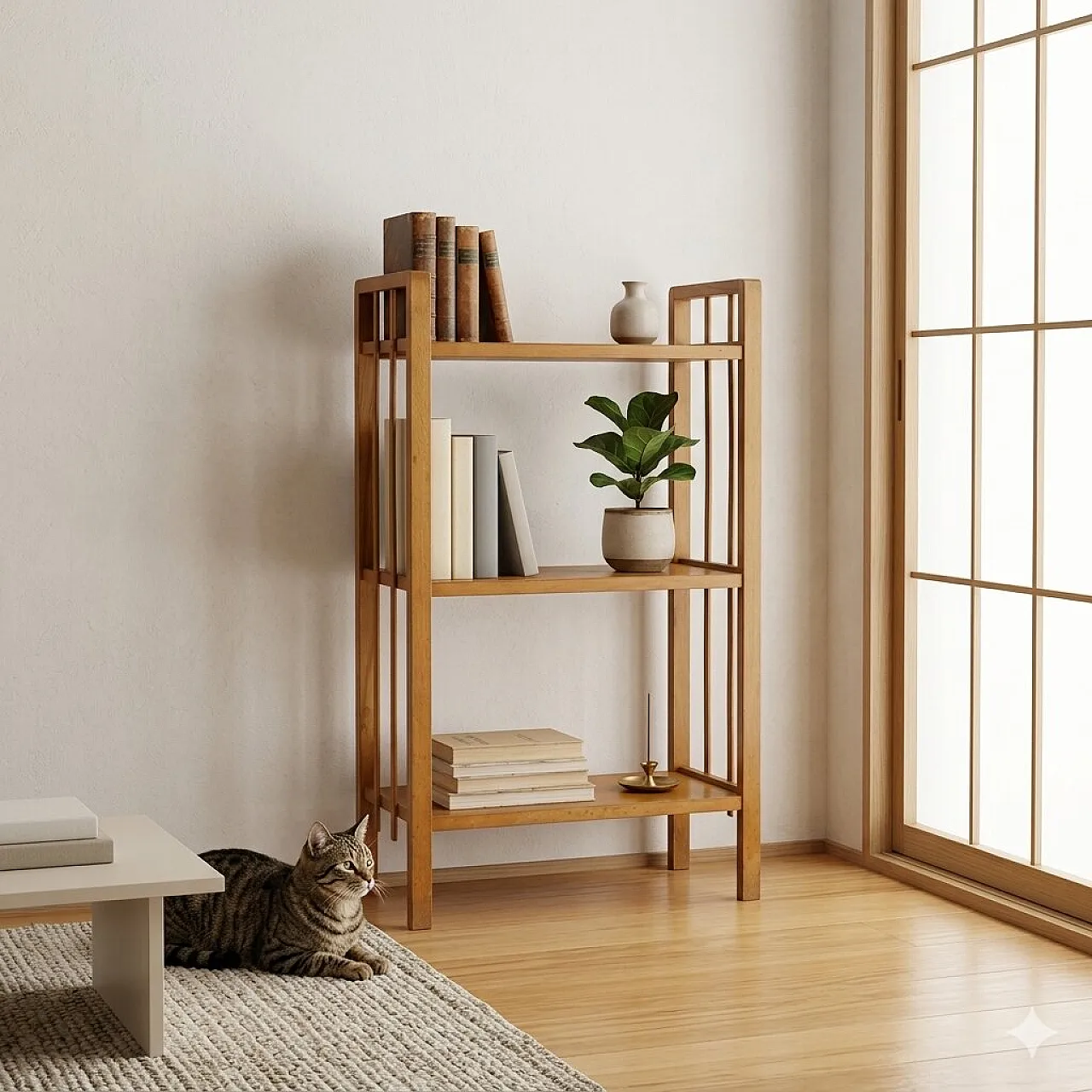 Deco étagere in beech and poplar, 1940s 2