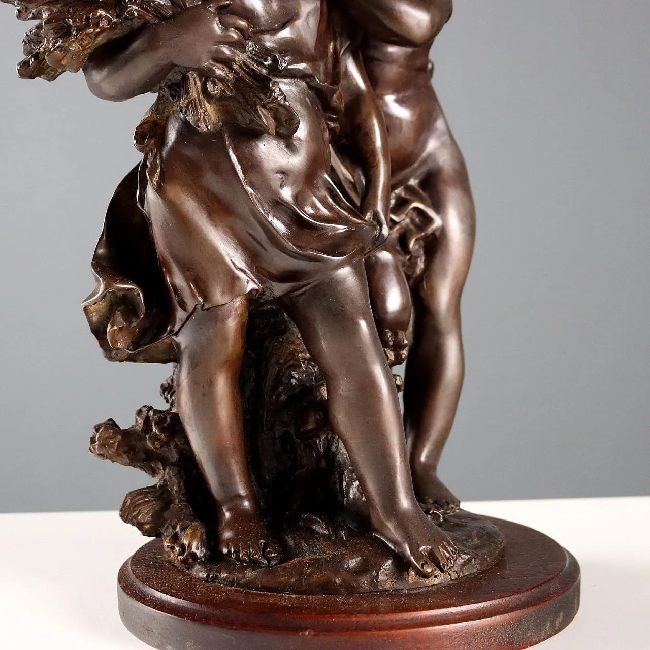 Children whispering bronze sculpture by Auguste Moreau, 20th century 6