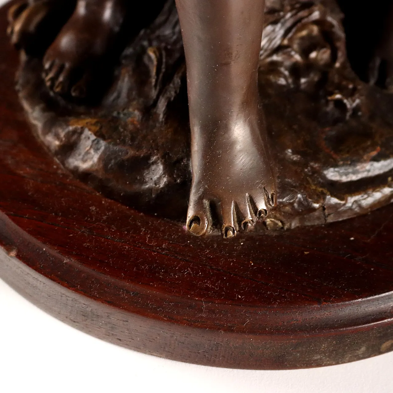 Children whispering bronze sculpture by Auguste Moreau, 20th century 10
