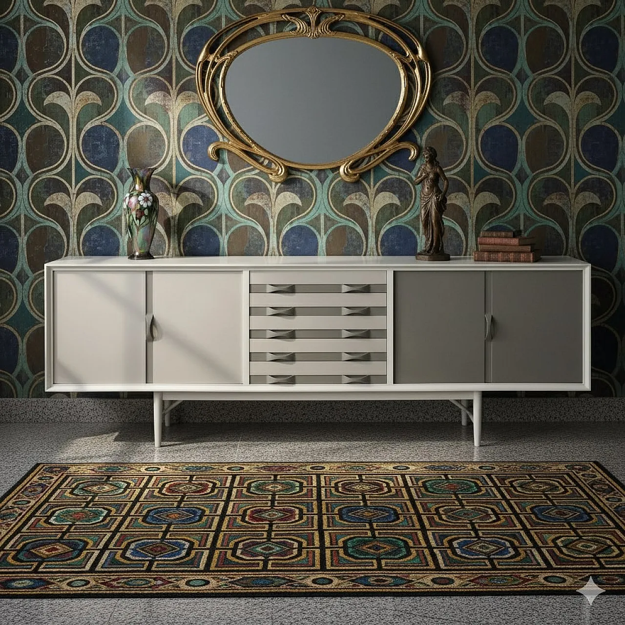 Credenza Prisma in teak verniciato, anni '60 2