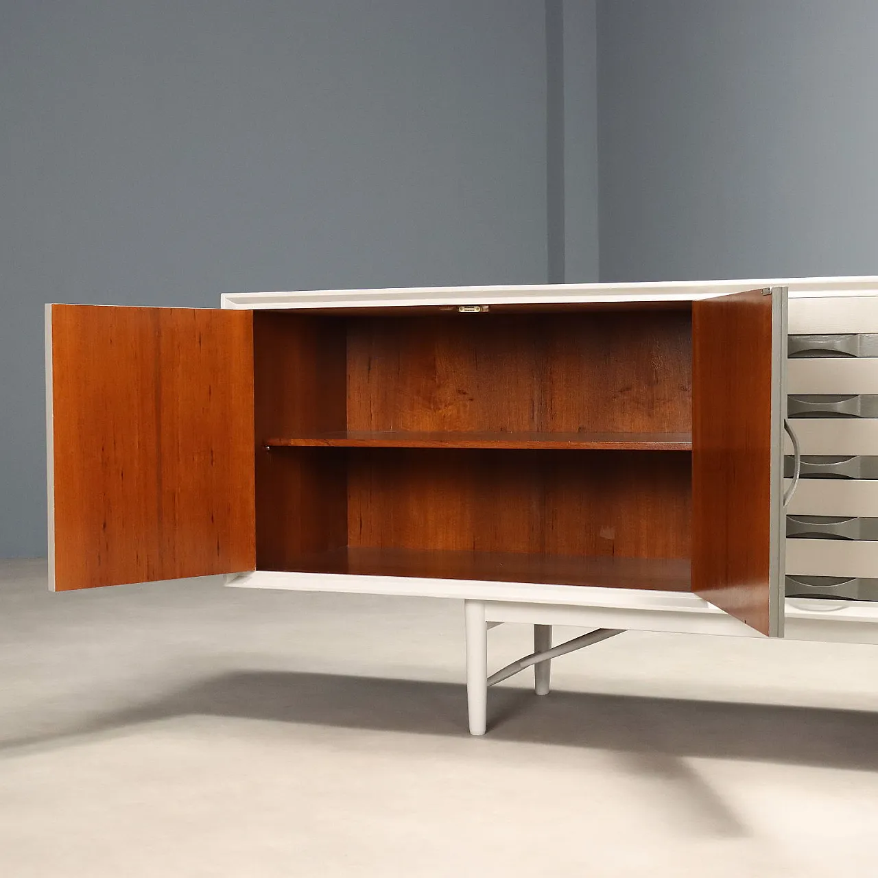 Credenza Prisma in teak verniciato, anni '60 4