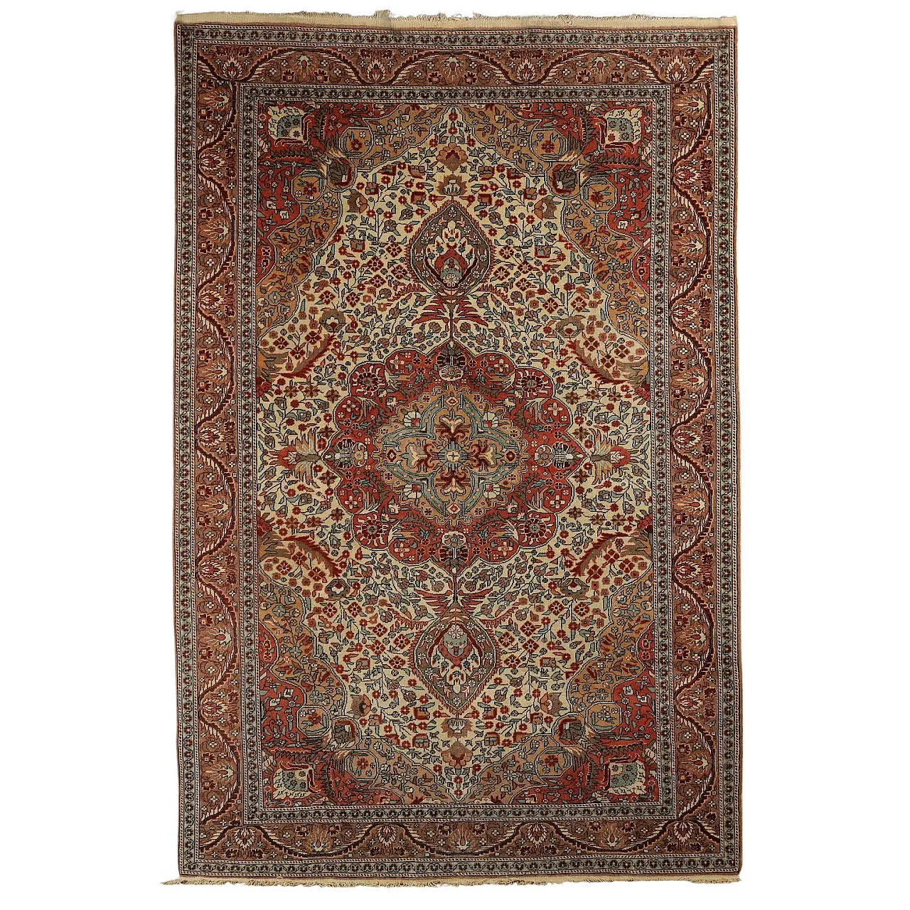 Kaisery cotton and wool rug with heavy knot, late 20th century 1