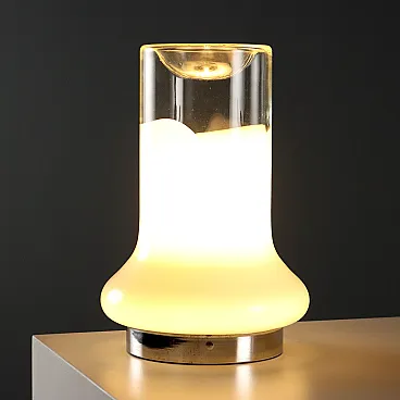 Lampada da tavolo in vetro di Murano bicolore, '900