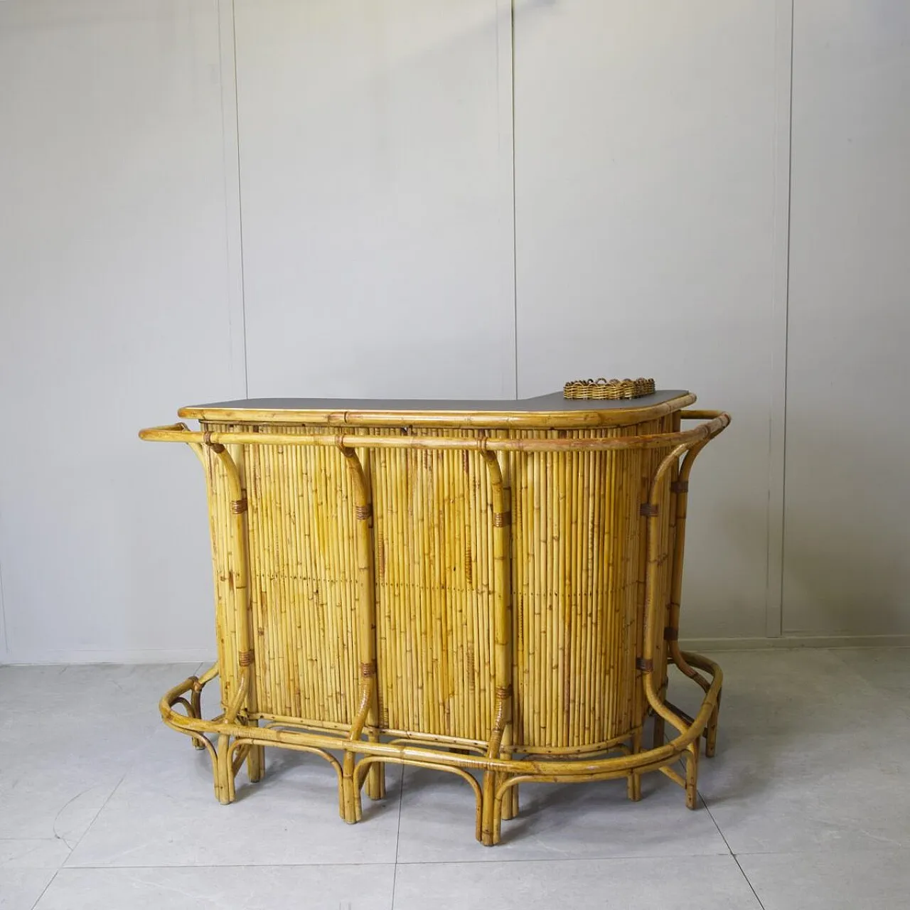 Cocktail bar in bamboo by Tito Agnoli, 1960s 11