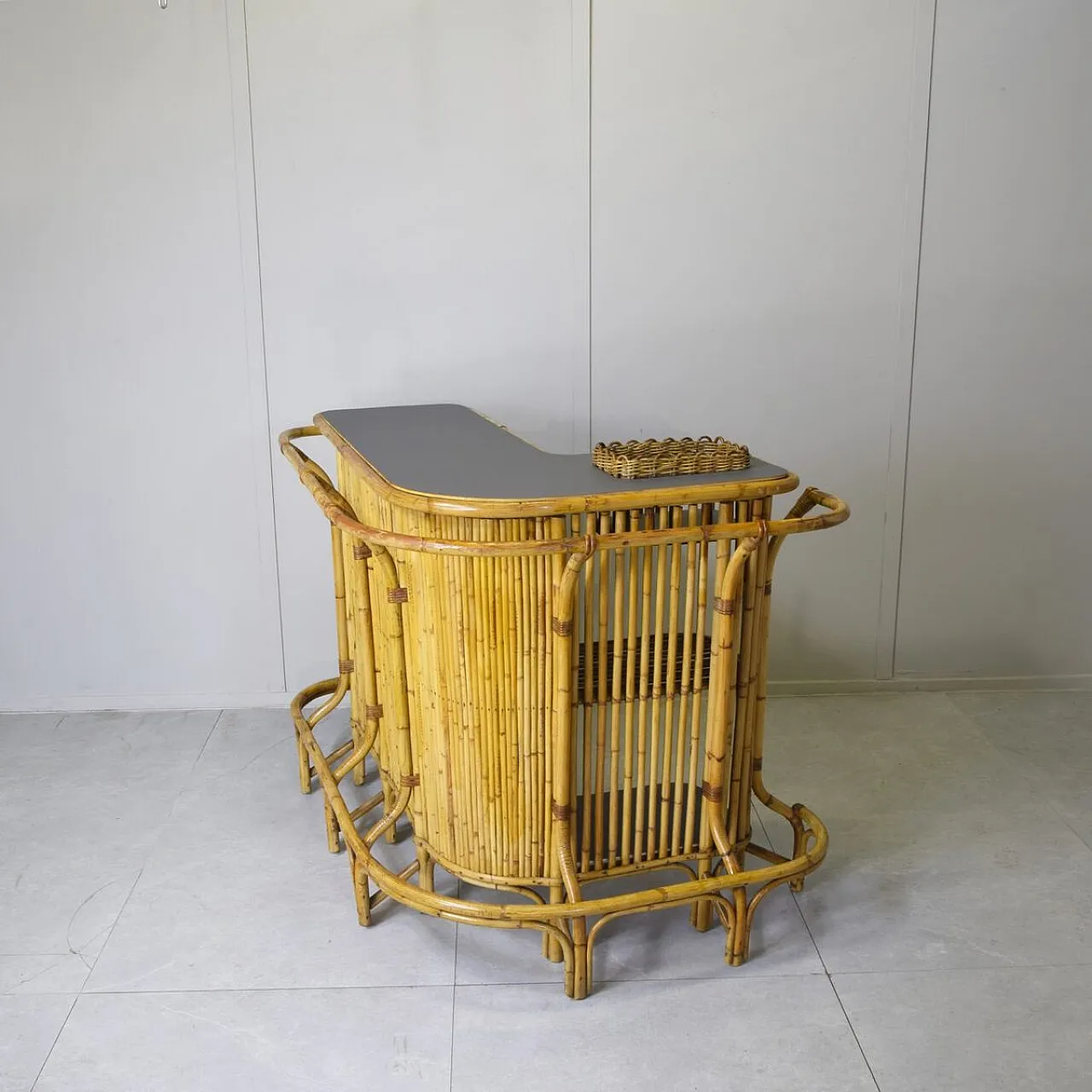 Cocktail bar in bamboo by Tito Agnoli, 1960s 12