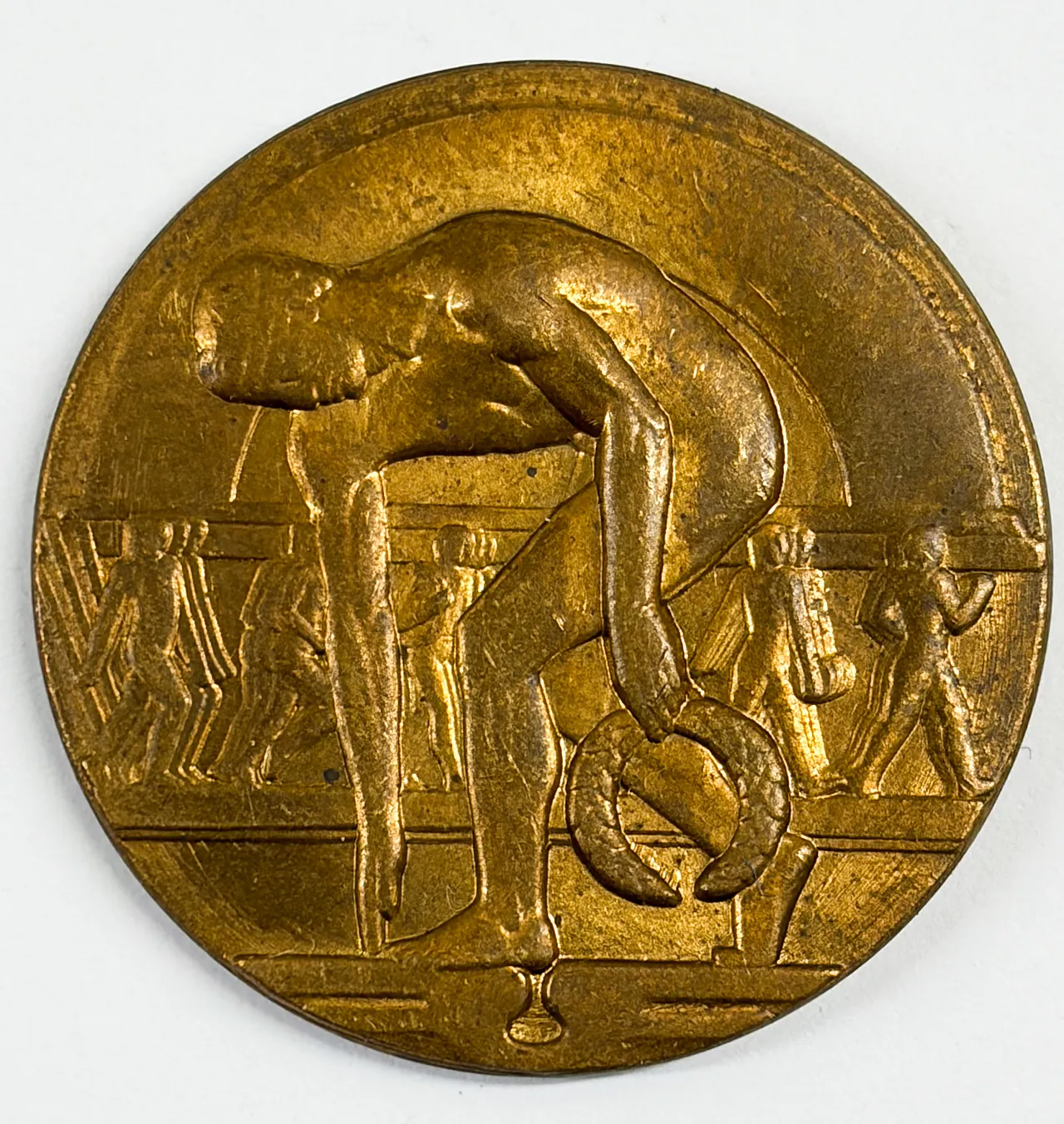 Torcia olimpica ufficiale dell'estate XIV di Londra 1948 e lampada con statua di Discobolo 11