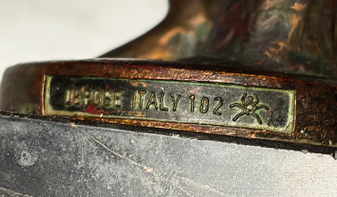 Torcia olimpica ufficiale dell'estate XIV di Londra 1948 e lampada con statua di Discobolo 21