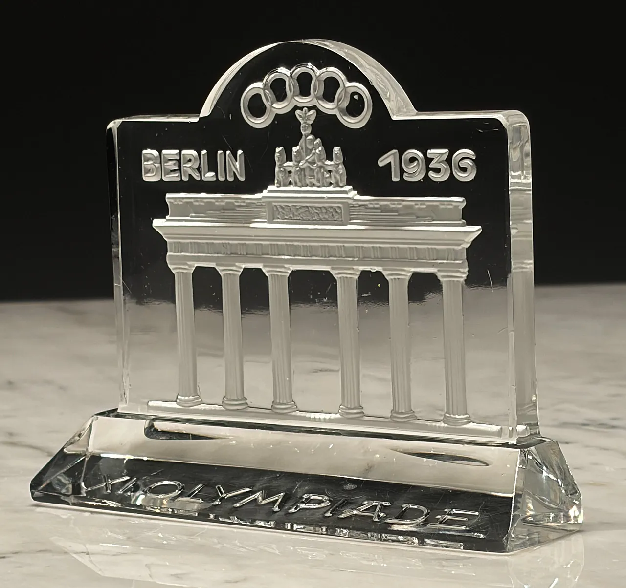 Berlin 1936 Summer Olympic Games Crystal Paperweight, 30s 1