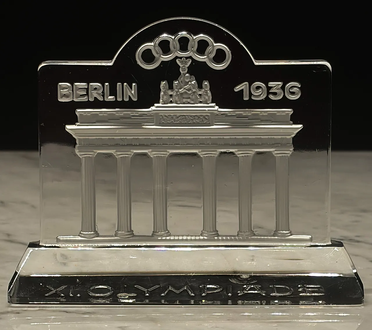 Berlin 1936 Summer Olympic Games Crystal Paperweight, 30s 2