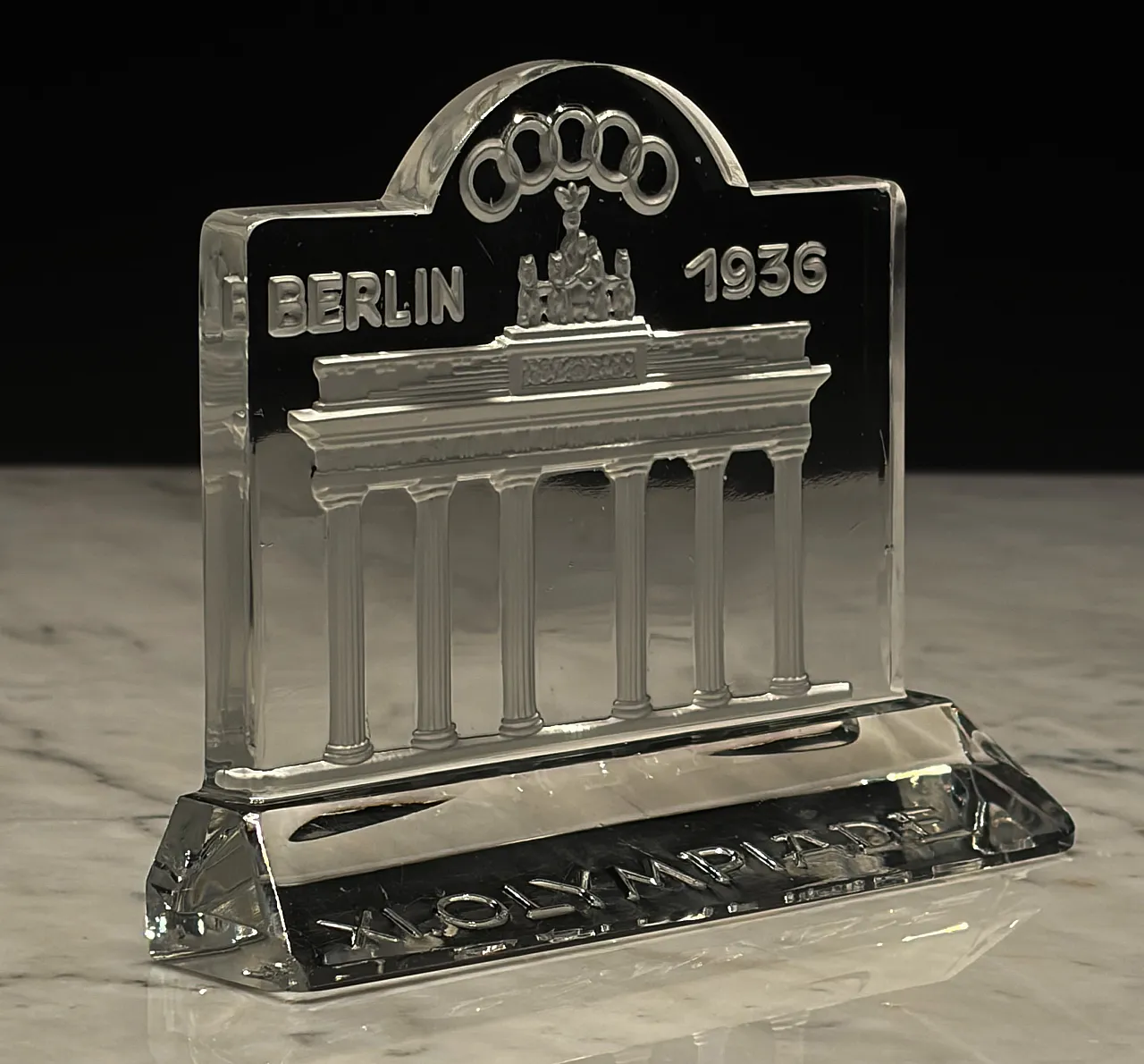 Berlin 1936 Summer Olympic Games Crystal Paperweight, 30s 5