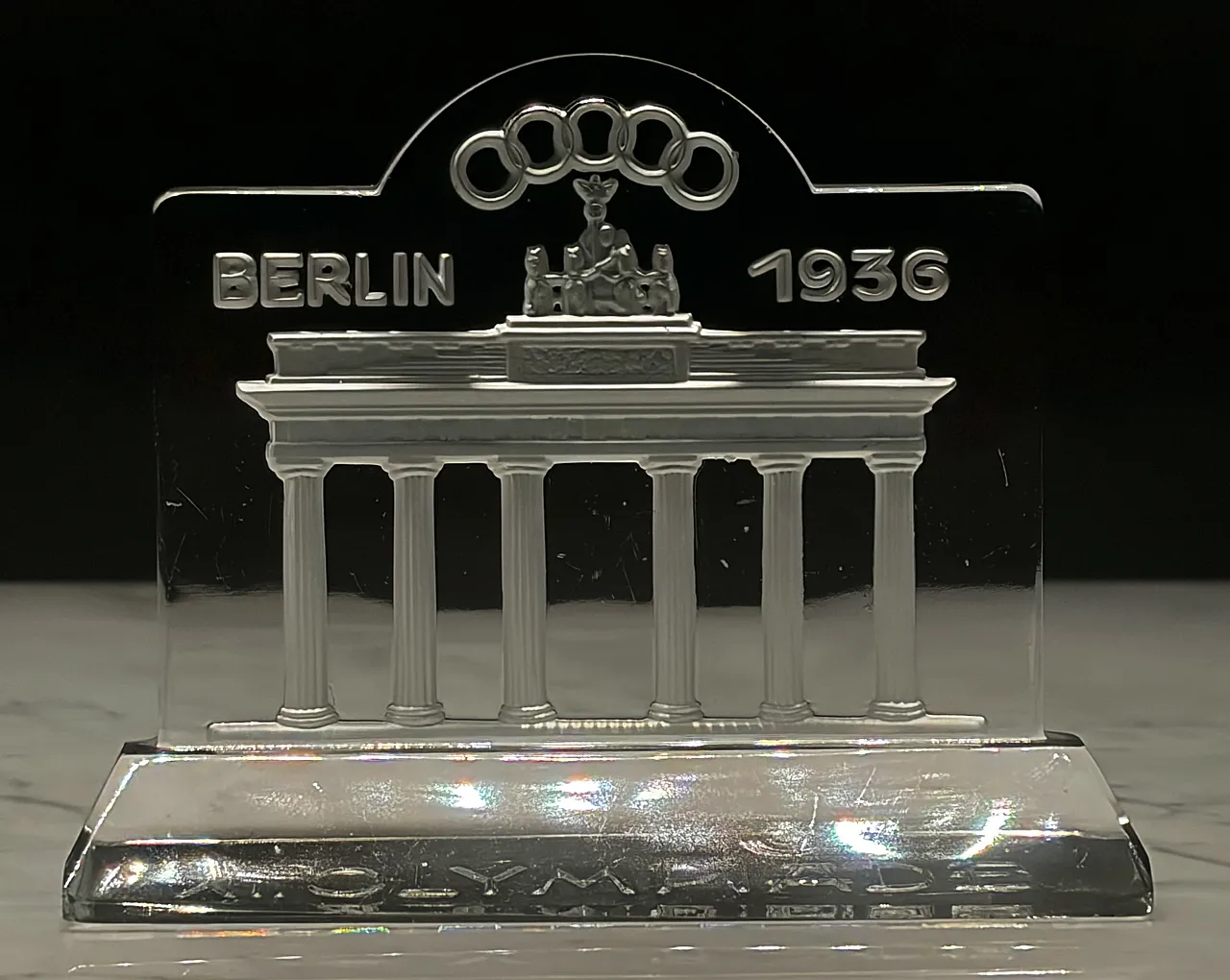 Berlin 1936 Summer Olympic Games Crystal Paperweight, 30s 6