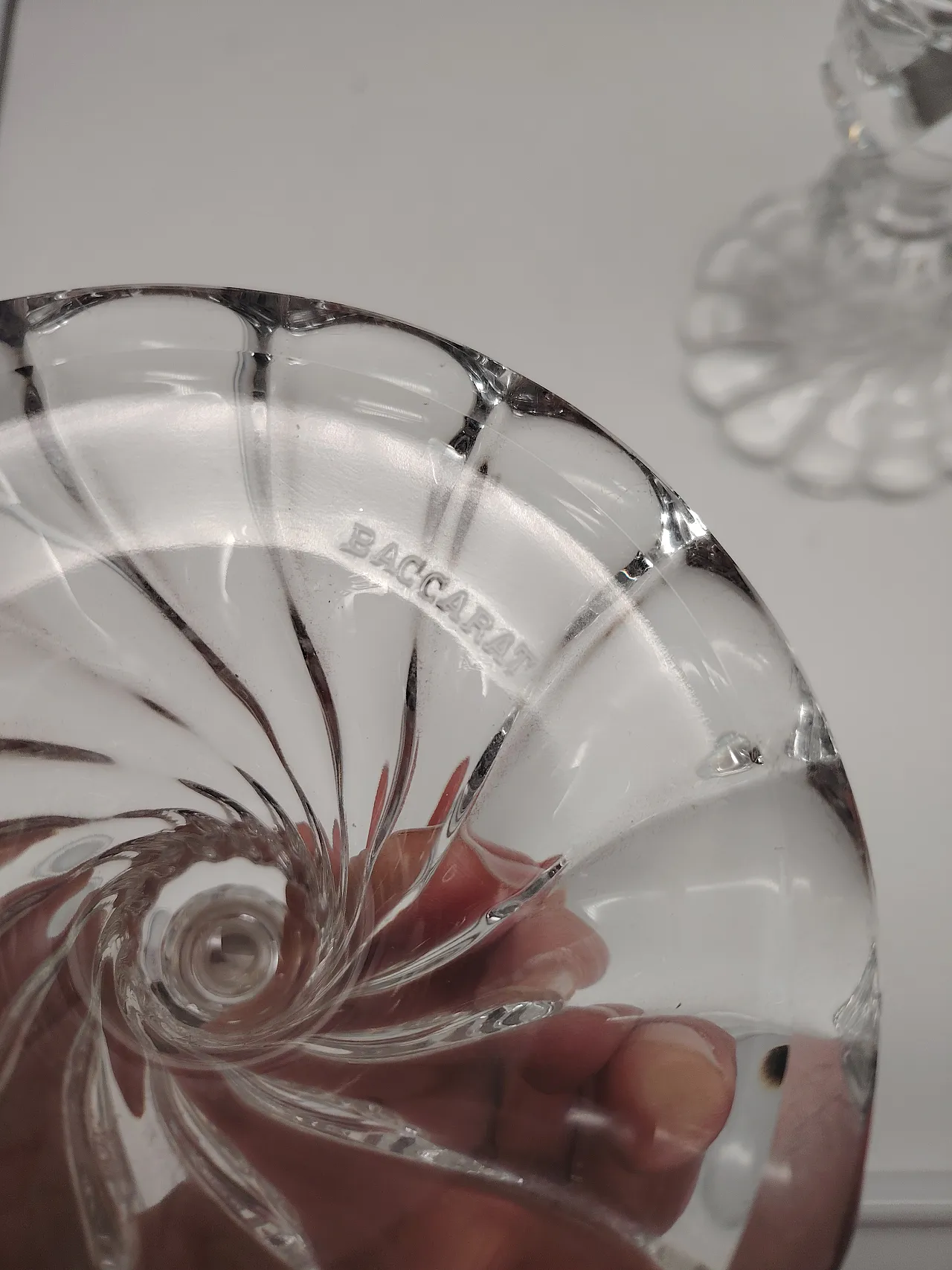 Coppia candelieri in cristallo Baccarat, anni '70 4