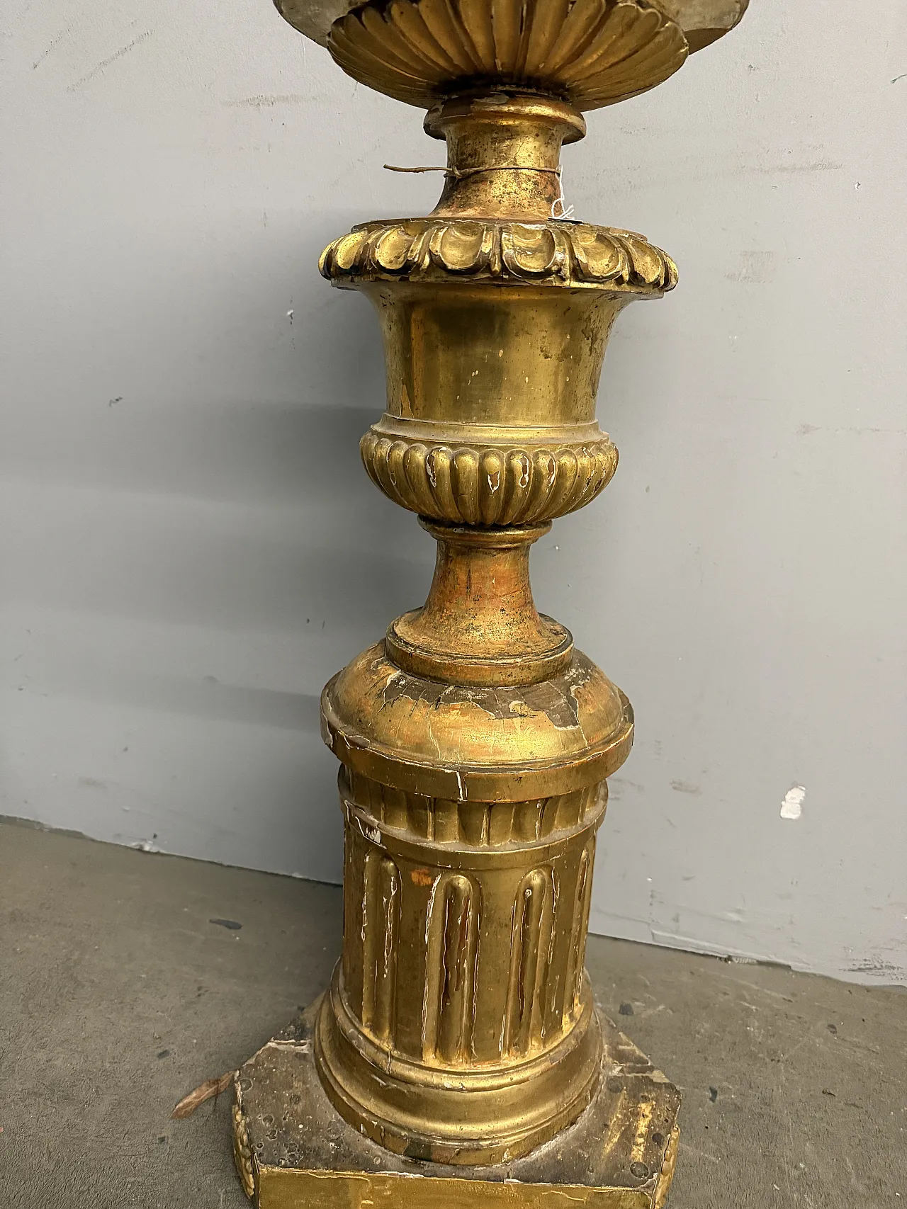 Empire gold leaf column base, 19th century 2